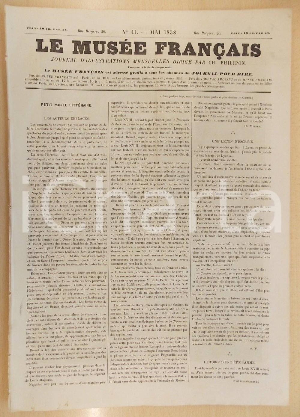 Giornale, rivista storica 1858 LE MUSEE FRANCAIS Danse nÃ¨gres HOMOTCHI GUSTAVE DORE  Journal nÂ°41 1