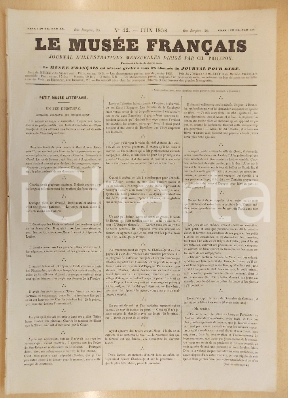 Giornale, rivista storica 1858 LE MUSEE FRANCAIS Etoiles qui filent GUSTAVE DORE  Journal nÂ°42 1