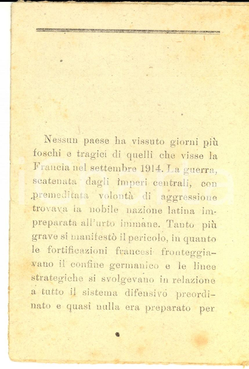 Materiale pubblicitario d’epoca 1915 WW1 Opere di assistenza e propaganda nazionale  Ricordatevi della Marna! 1