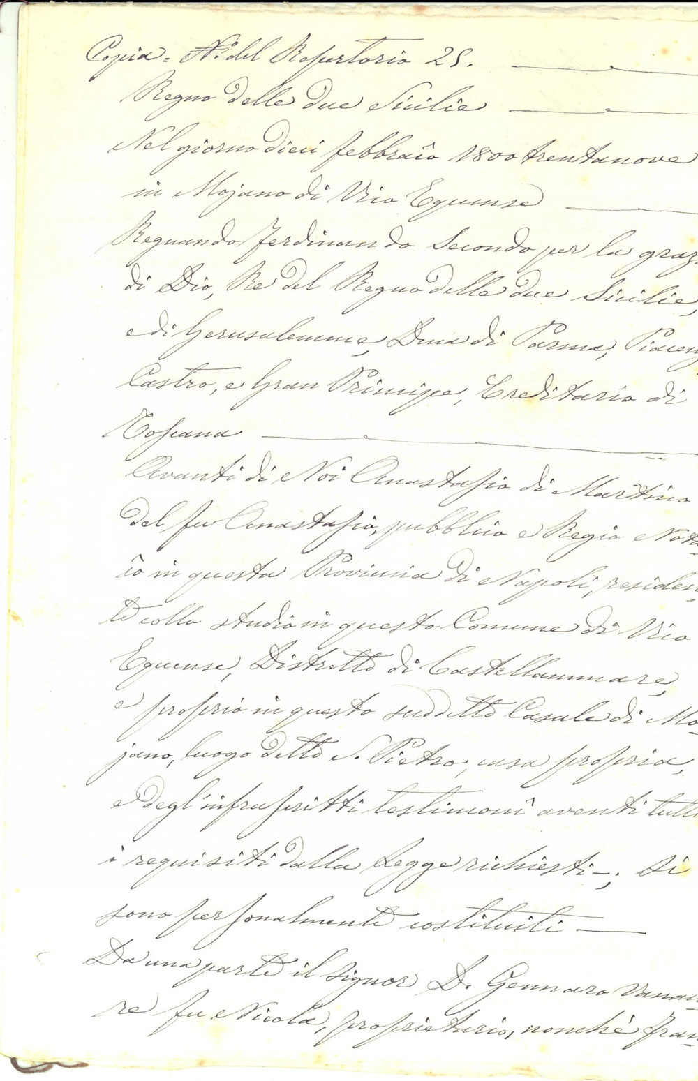 Documento originale, autentico 1839 VICO EQUENSE NA Contratto matrimonio Giuseppe DE FEO e Francesca VANACORE 1