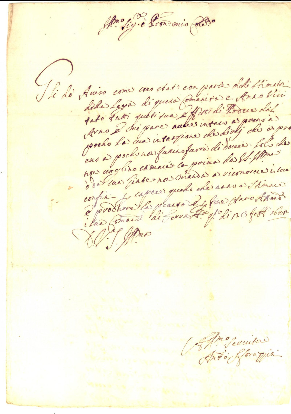 Documento originale, autentico 1682 AREA SENESE Antonio SFORAZZINI chiede conferma dei confini a Giuseppe BACCI 1