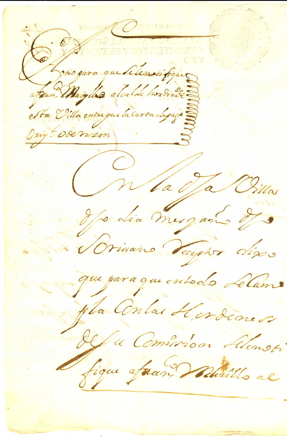 Documento originale, autentico 1671 CUENCA ESPANA Atto para que se notfique a Francisco MIXILLO carta de pago 1