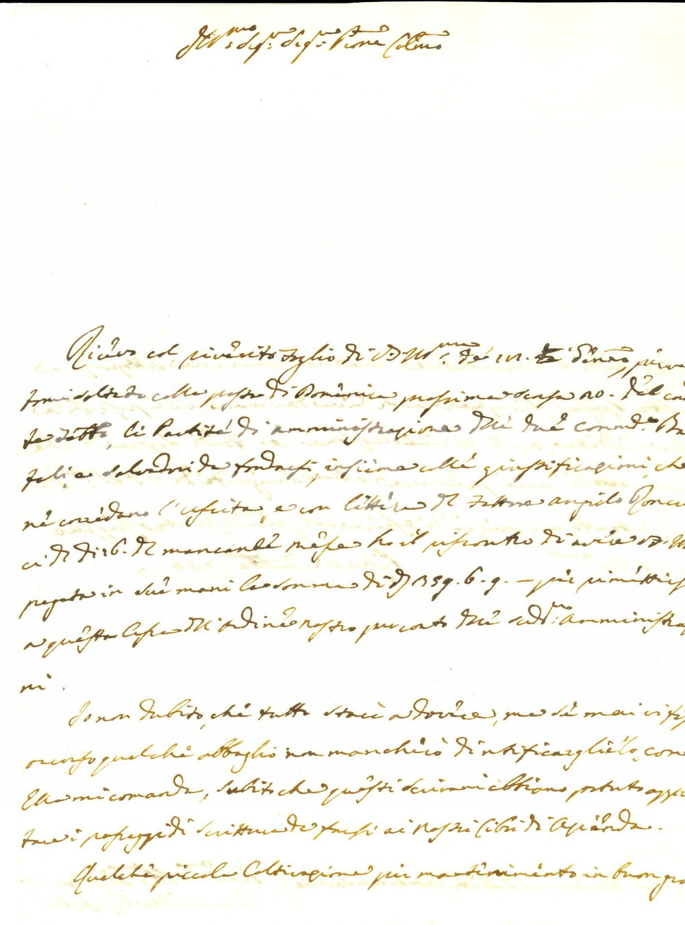 Documento originale, autentico 1780 PISA Camillo RUFILLI sulle partite della commenda BARTOLI Lettera 1