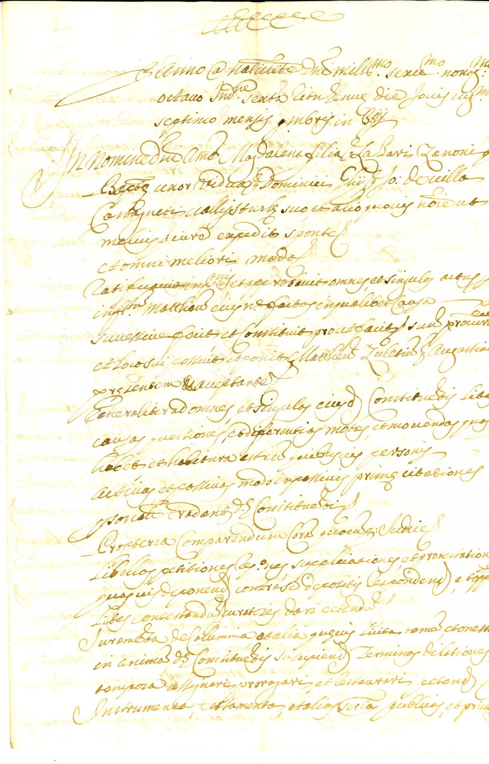 Documento originale, autentico 1698 VALLE STURLA GE Procura vedova Maddalena ZANONE a Matteo ZOLEZZI 1