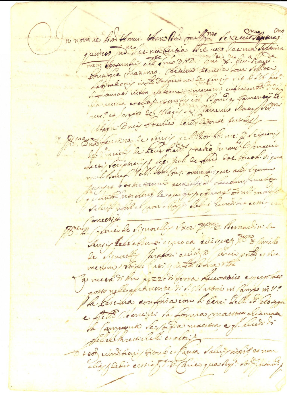 Documento originale, autentico 1675 SAN MARTINO IN CAMPO PG Vedova de SENSI vende terra a Clelia SIGNORELLI 1