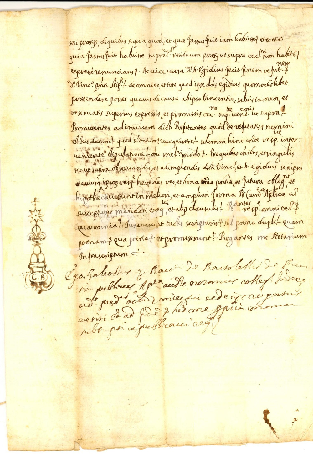 Documento originale, autentico 1632 SAN FORTUNATO / PERUGIA Memoria vendita terra LA STRADA Vincenzo CRISTOFORI 1