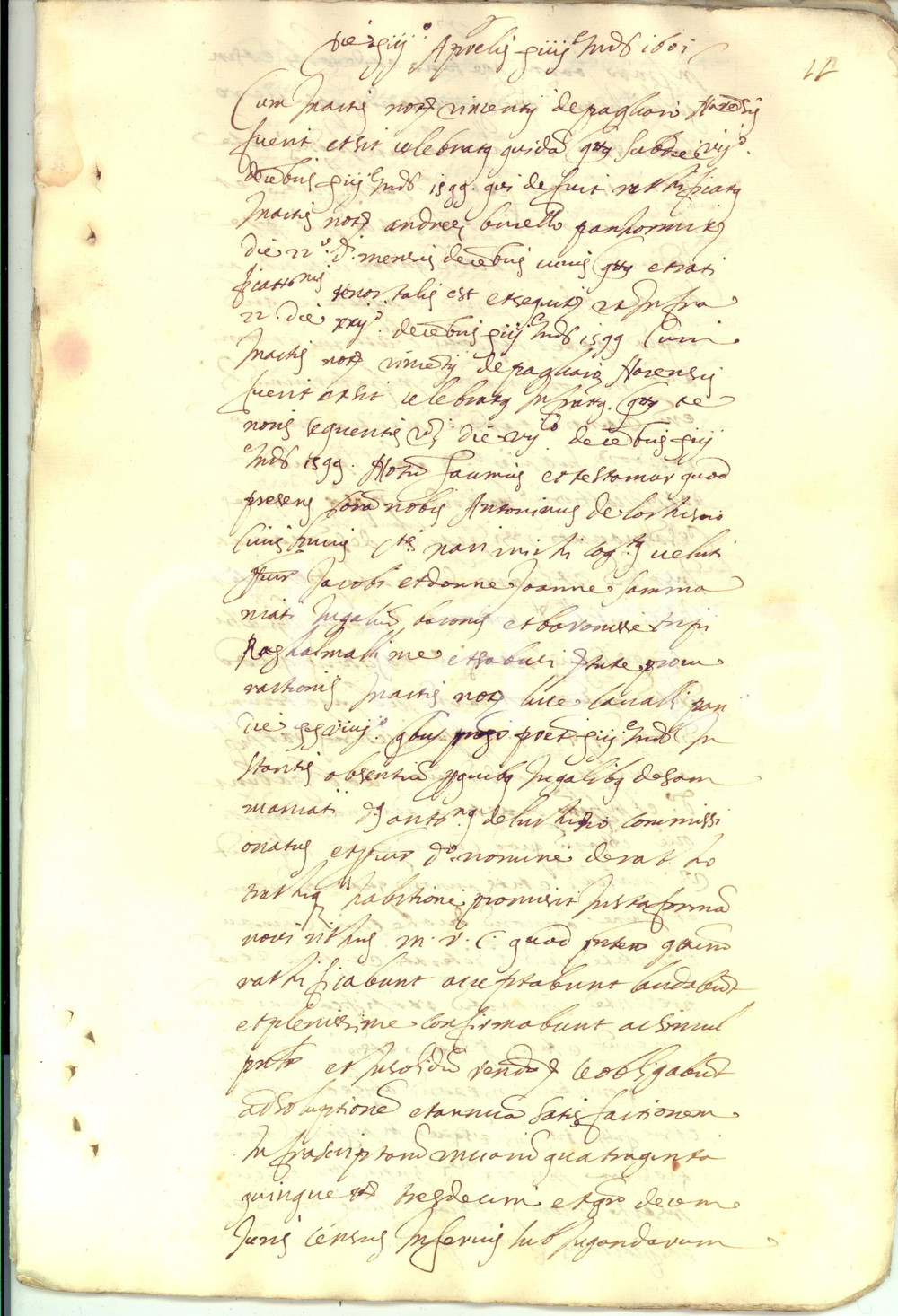 Documento originale, autentico 1601 PALERMO Contratto soggiogazione Giacomo e Giovanna SAMMANIATI Manoscritto 1