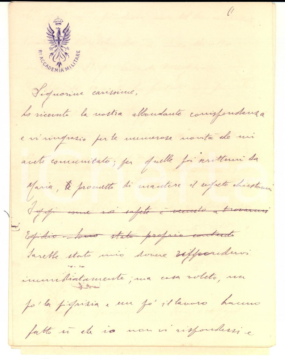 Manoscritto, lettera originale 1916 TORINO ACCADEMIA MILITARE Lettera di un ufficiale alle sorelle INCOMPLETA 1