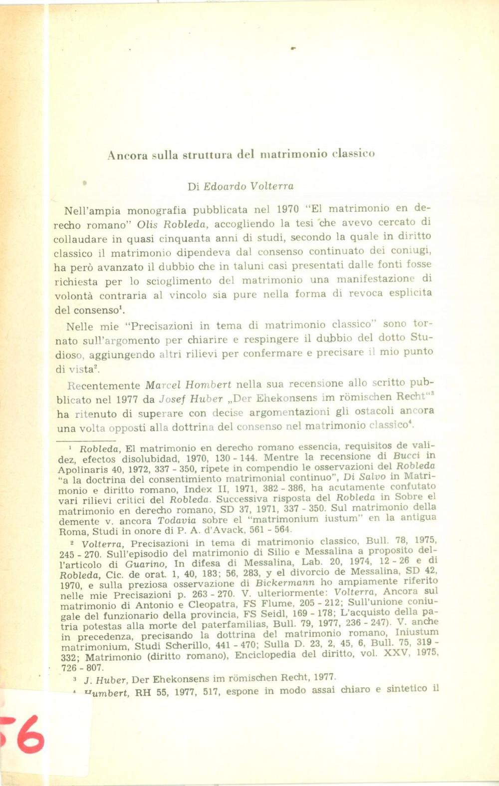 Libro, pubblicazione d epoca 1980 Edoardo VOLTERRA Ancora sulla struttura del matrimonio classico Estratto 1