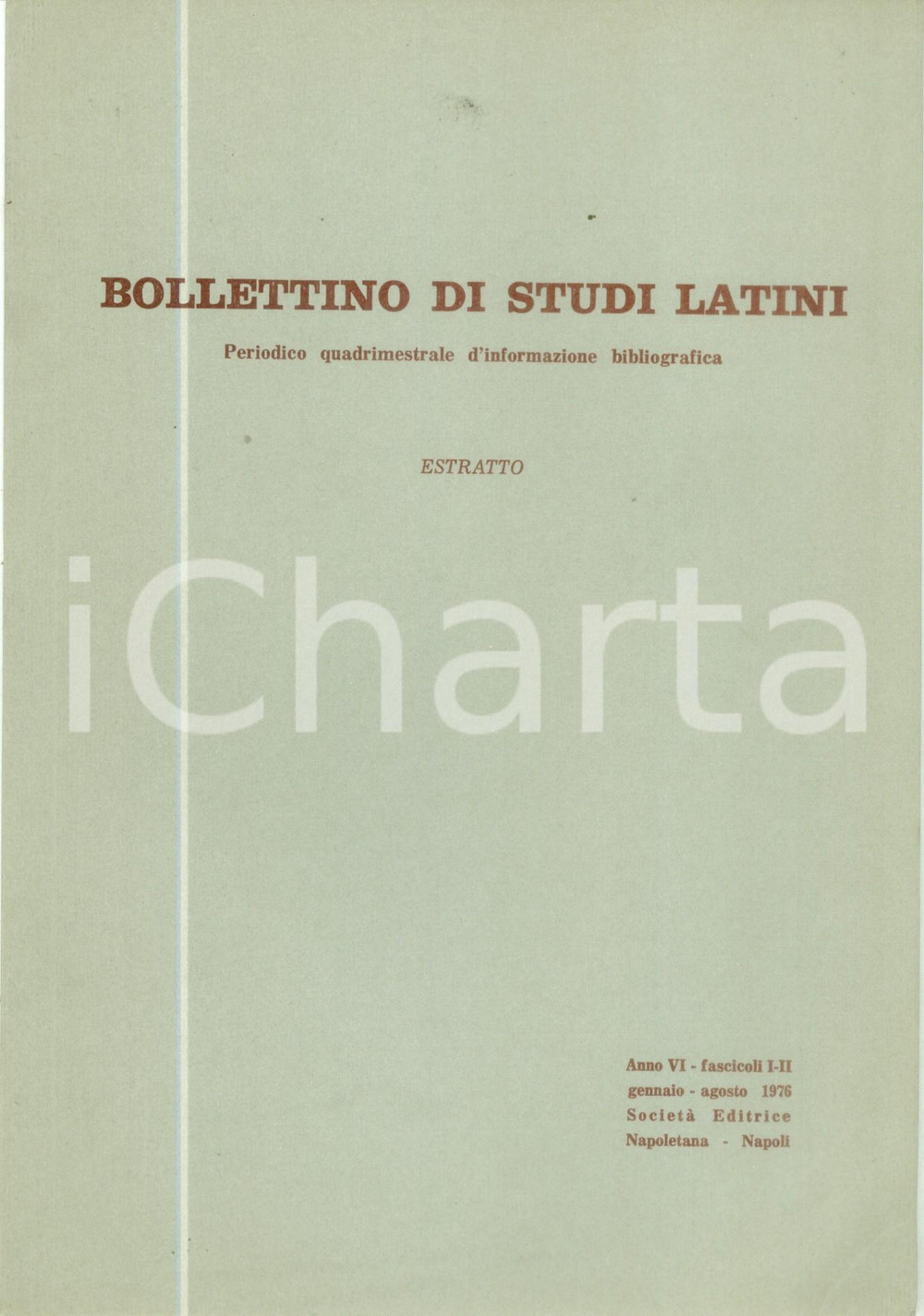 Libro, pubblicazione d epoca 1976 Carmelo SALEMME Nota a Carmen Codicis Parisini 8084 Pubblicazione 1