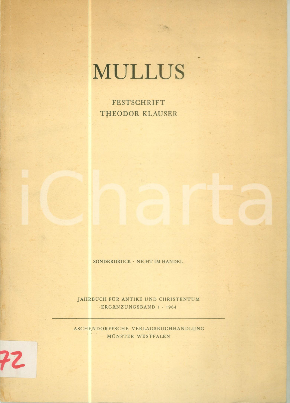 Libro, pubblicazione d epoca 1964 Johannes STRAUB Ein Reformvorschlag der Historia Augusta? 1