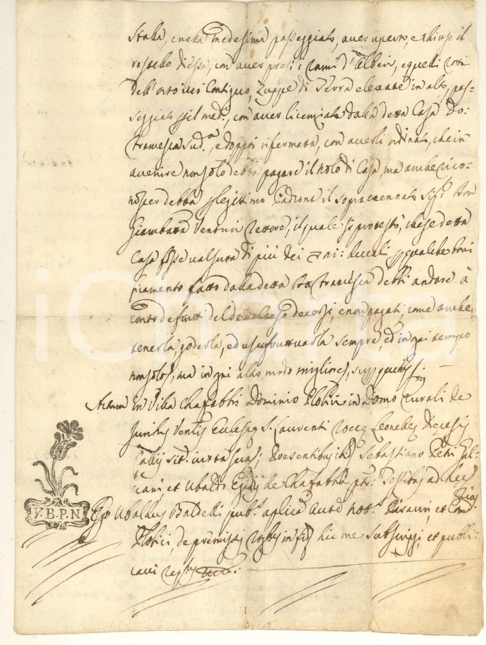 Documento originale, autentico 1761 CA  FABBRI PU Immissione in possesso di casa rurale pro Domenico RAGNO 1