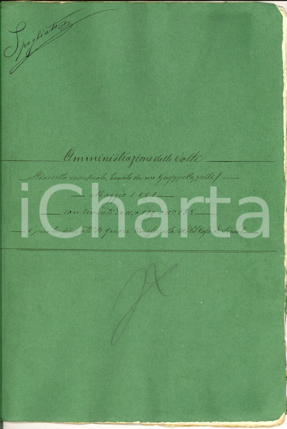 Documento originale, autentico Maggio 1881 SIENA Tenuta VOLTE Straccetto Giuseppe CAPPELLI mezzadro 20 pp. 1