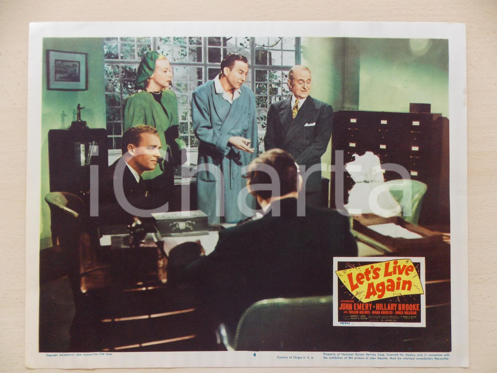 Oggetto da collezione cartaceo 1948 LET S LIVE AGAIN John EMERY Taylor HOLMES Hillary BROOKE Manifestino 1