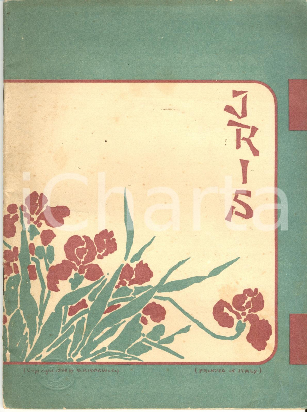 Oggetto da collezione cartaceo 1898 Luigi ILLICA Iris musica di Pietro MASCAGNI Libretto 1