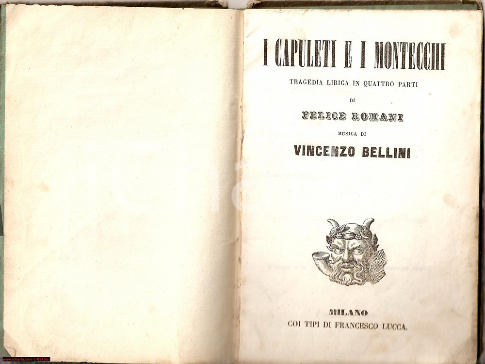 Libro, pubblicazione d epoca 1860 circa Felice ROMANI Tragedia MONTECCHI E CAPULETI 1