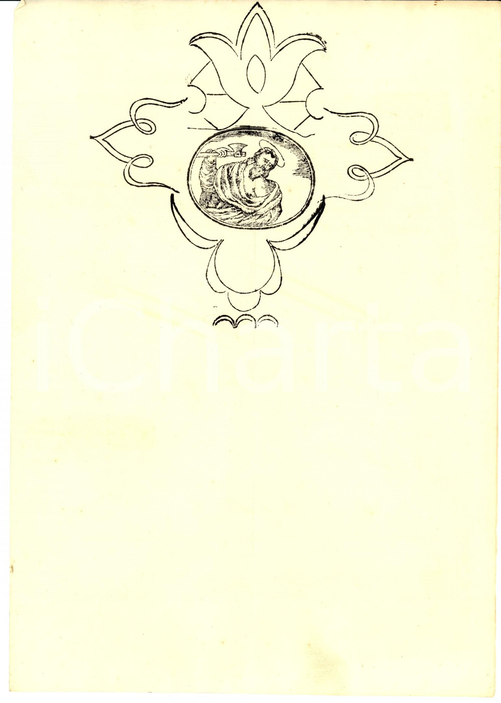 Stampa, bozzetto originale 1890 ca Timbro parrocchiale di SAN GIOVANNI BATTISTA 1
