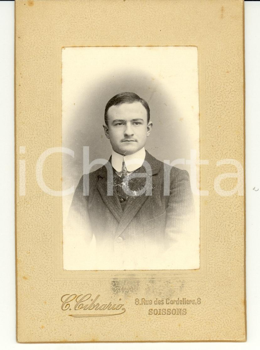 Fotografia d epoca originale 1900 SOISSONS F Portrait ingénieur Pierre BARBADE Photo CIBRARIO 1