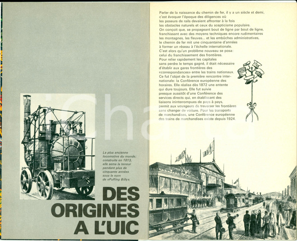 Materiale pubblicitario d’epoca 1970 ca UIC Union International CHEMINS DE FER Opuscolo ILLUSTRATO 1