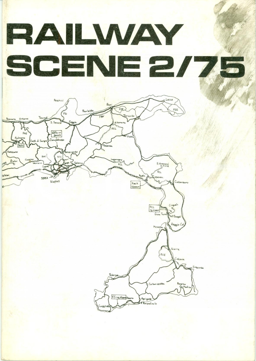 Oggetto da collezione cartaceo 1975 RAILWAY SCENE Treni a vapore in Italia ILLUSTRATO 1