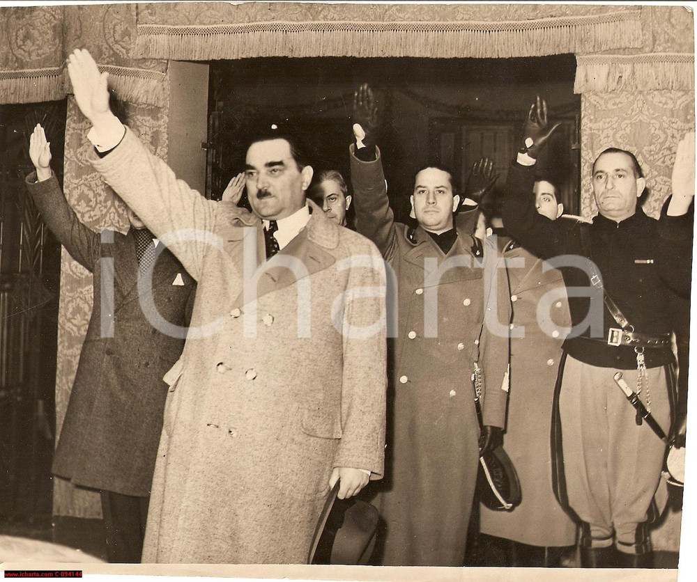 Fotografia d epoca originale 1937 Milan Stojadinović Firma del patto non aggressione Italia FOTO 1