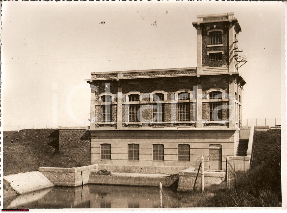 Fotografia d epoca originale 1934 Salghea FE Stabilimento Idrovoro Foto frontale 1