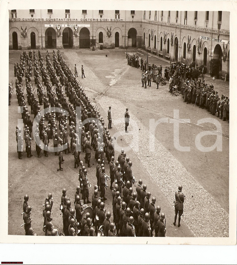 Fotografia d epoca originale 1937 Comandante Reggimento Fanteria Cuneo Foto truppa 1