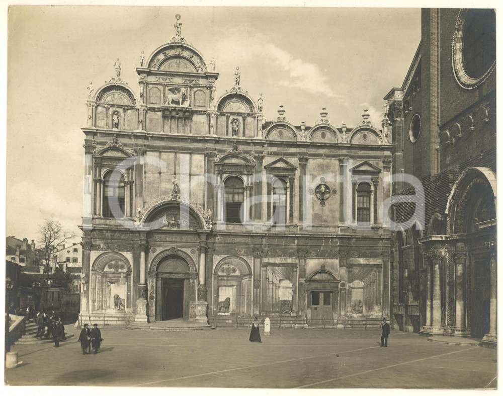 Fotografia d epoca originale 1930 ca VENEZIA Scuola Grande di San Marco  Ospedale Foto animata 25x19 cm 1