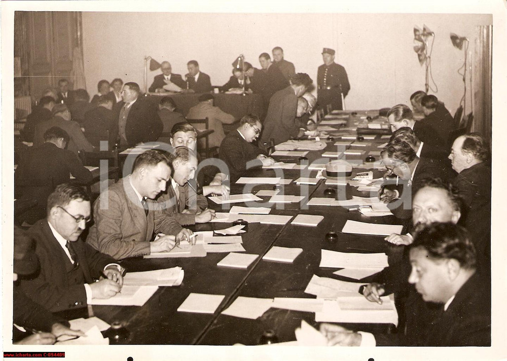 Fotografia d epoca originale 1937 Francia Elezioni Cantonali Giornalisti al Ministero Interno Foto 1