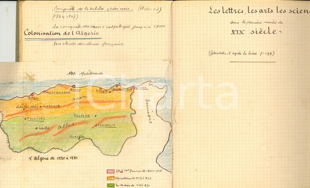Oggetto da collezione cartaceo 1933 VOIRON France Cahier d historie AIME  VERNET Ecole professionnelle 1