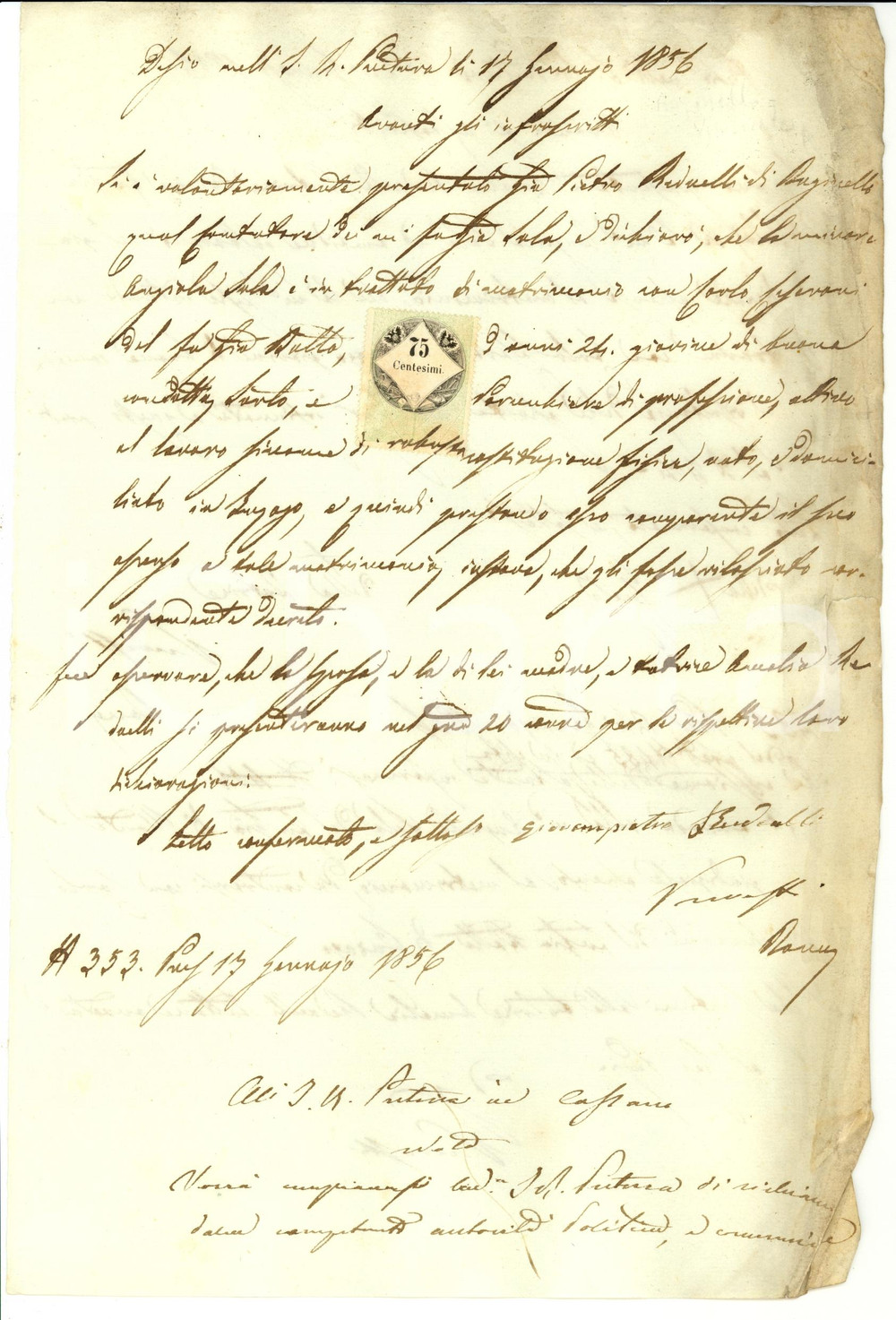 Documento originale, autentico 1856 VIMERCATE MB Trattato di matrimonio Angela SALA minorenne 1