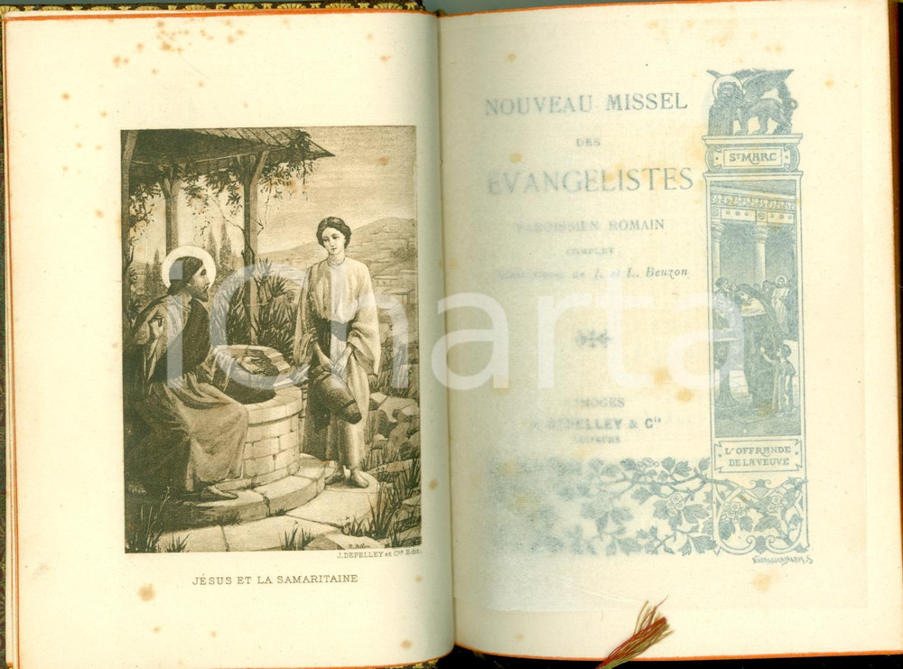 Libro, pubblicazione d epoca 1890 ca Nouveau MISSEL DES EVANGELISTES Illustr. Joseph BEUZON Ed. DEPELLEY 1