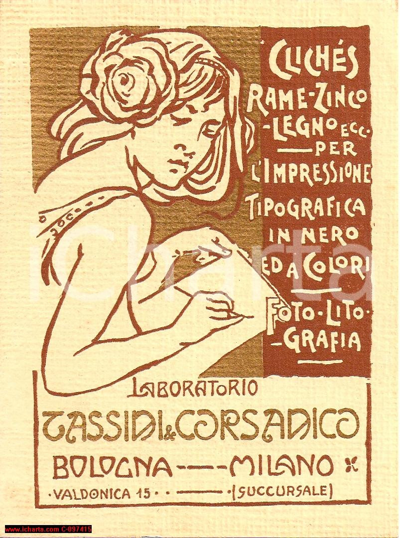 Oggetto da collezione cartaceo 1920 circa BOLOGNA MILANO Fotolitografia TASSINI Volantino 1
