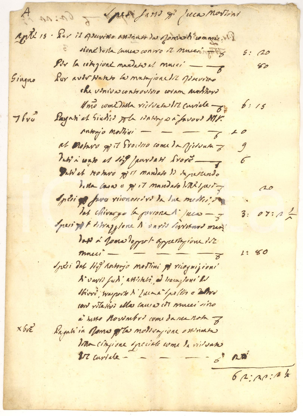 Documento originale, autentico 1770 FOLIGNO PG Medici per riconoscere Luca MORLINI 1