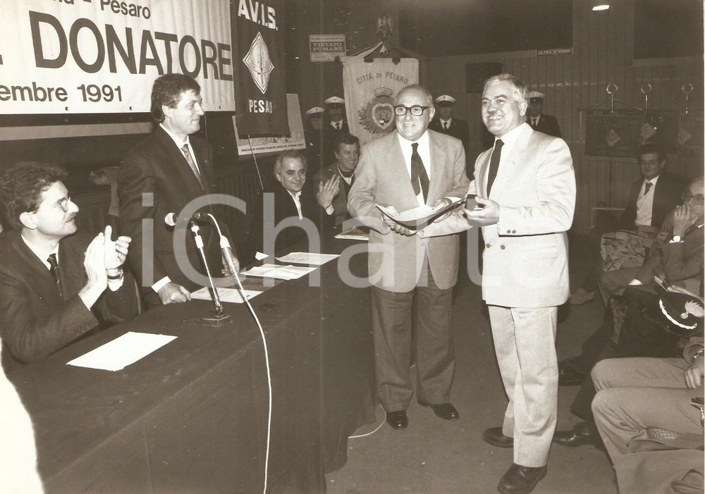 Fotografia d epoca originale 1991 PESARO  AVIS Premiazione donatori di sangue Fotografia 1