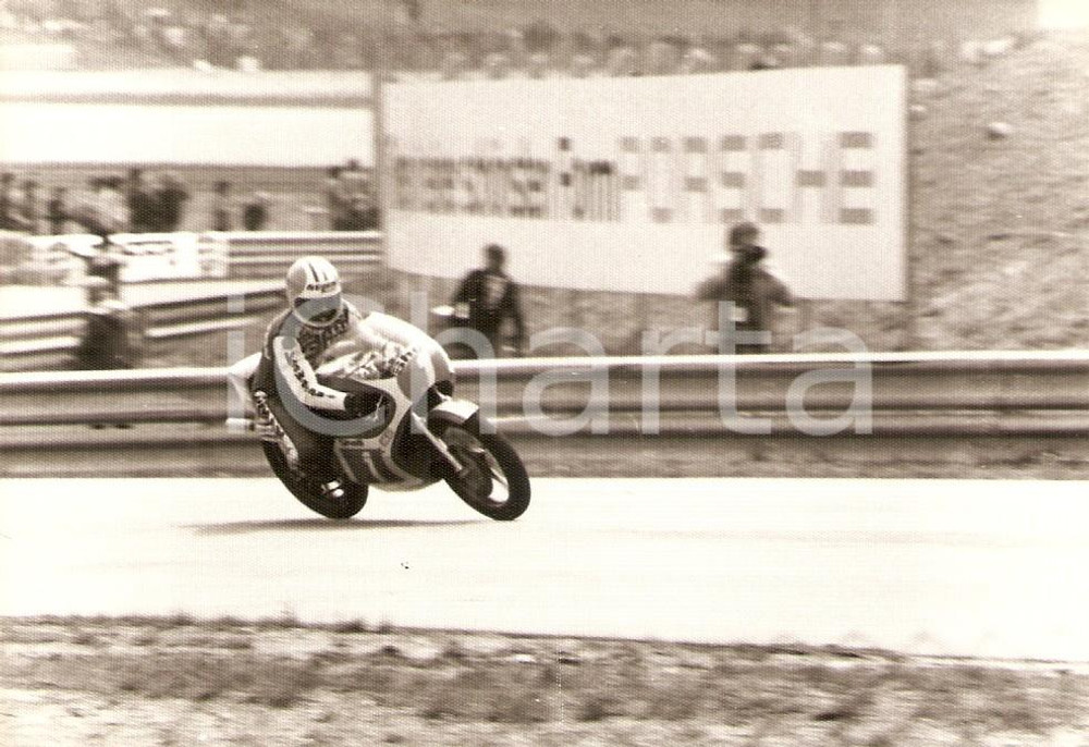 Fotografia d epoca originale 1980 ca MOTOCICLISMO Kork BALLINGTON in sella alla KAWASAKI Foto 1