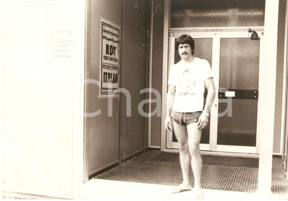 Fotografia d epoca originale 1980 ca PESARO Pugilato TOTIP BOXING TEAM Luigi MINCHILLO Ritratto Fotografia 1