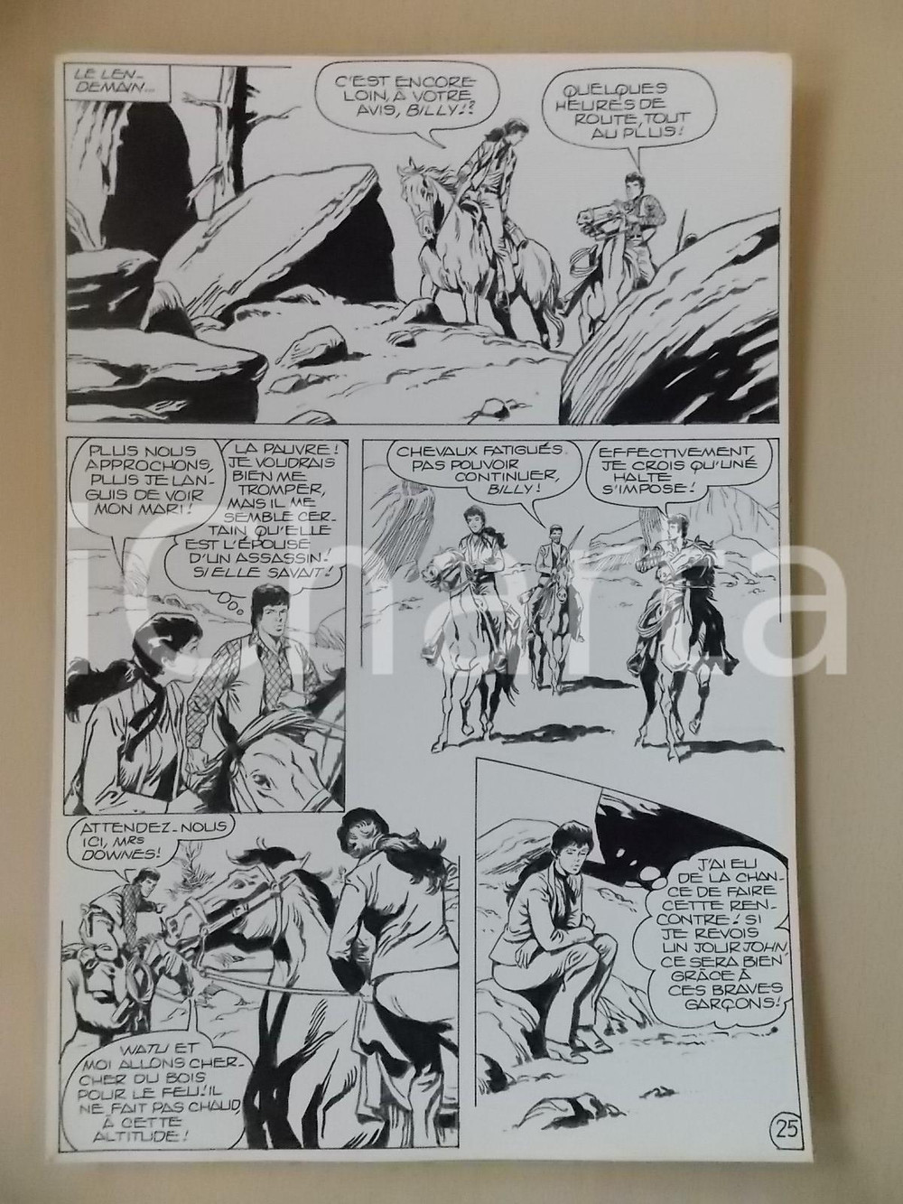 Opera d’arte autentica 1990 BILLY BOYD Ep.5 Luciano BERNASCONI Esploratori nel canyon Tavola originale 1