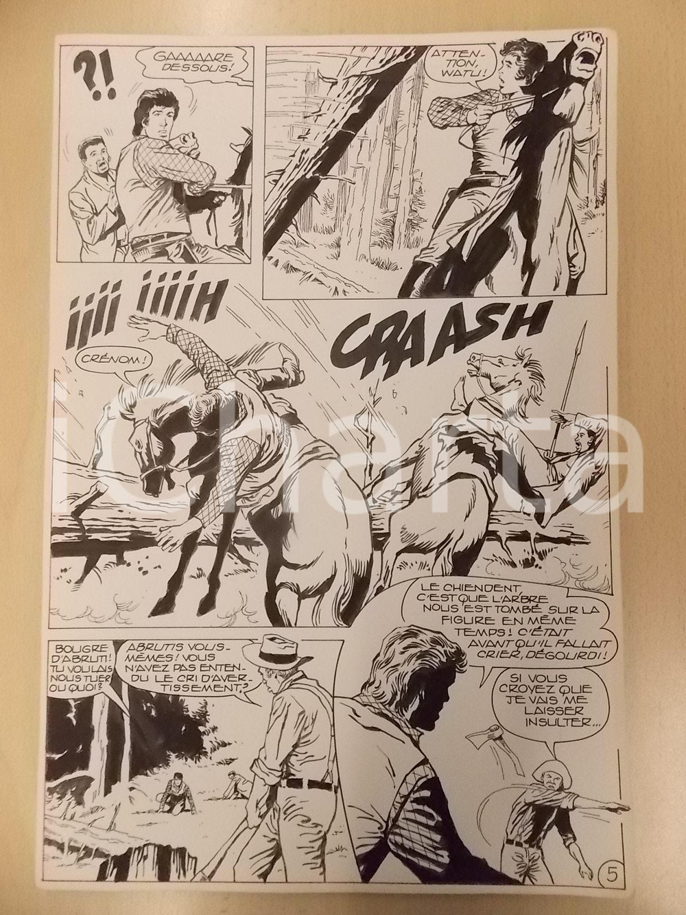 Opera d’arte autentica 1990 BILLY BOYD Ep.4 Luciano BERNASCONI Boscaiolo scaglia ascia Tav. originale 1