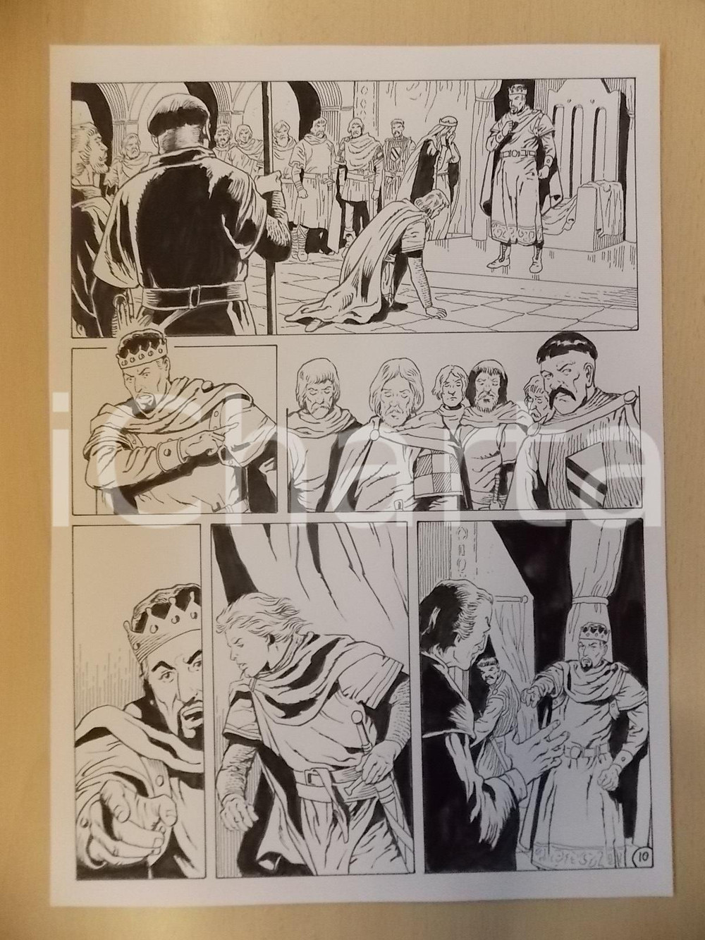 Opera d’arte autentica 2001 WAMPUS Luciano BERNASCONI Cavalieri della Tavola Rotonda Tavola originale 1