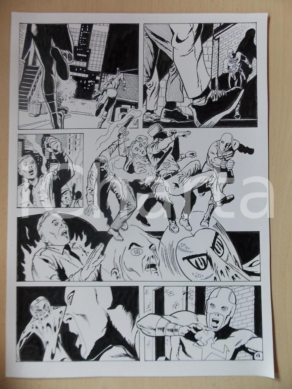 Opera d’arte autentica 2001 WAMPUS Luciano BERNASCONI Gladiateur de Bronze sorpreso da alieno Tavola 1