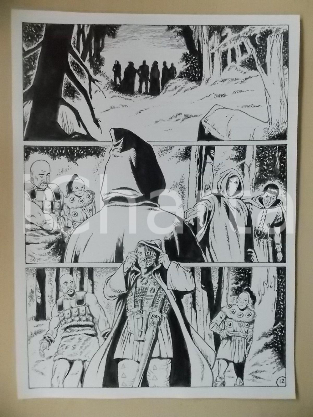 Opera d’arte autentica 1975 ca LUBE Luciano BERNASCONI Centurione cyborg svela il suo volto Tavola 1