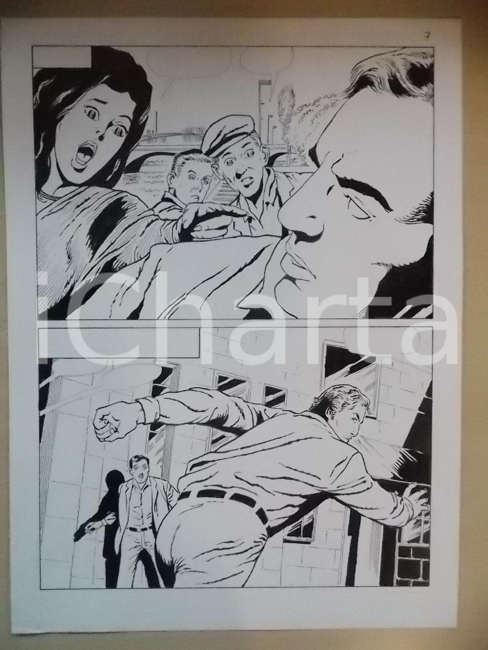 Opera d’arte autentica 2001 L AUTRE Luciano BERNASCONI Uomo in fuga dagli alieni Tavola originale LUBE 1