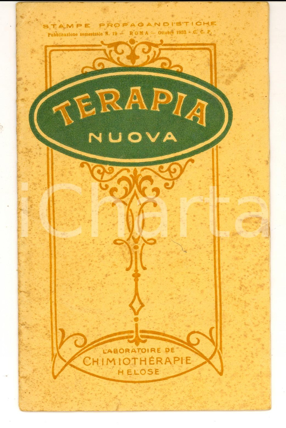 Materiale pubblicitario d’epoca 1933 PARIS Laboratorio chimicoterapia HELOSE Terapia nuova Libretto 1