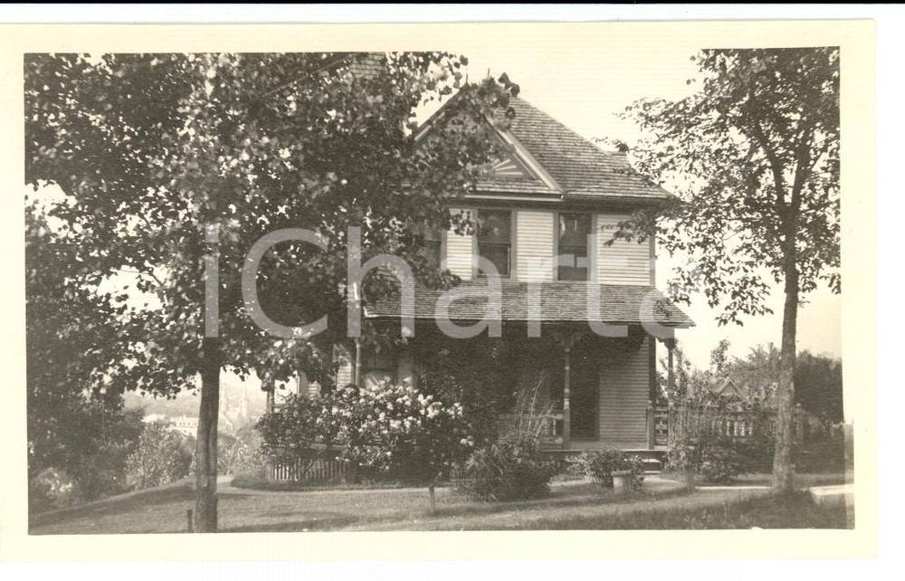 Fotografia d epoca originale 1912 ADAMS USA Home of A. K. LOWE Morning side Photo 1