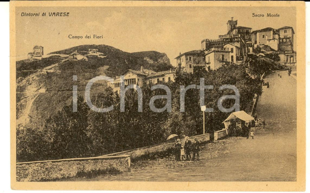 Cartolina originale da collezione 1955 VARESE Panorama con SACRO MONTE  e Campo dei Fiori Cartolina FP VG 1