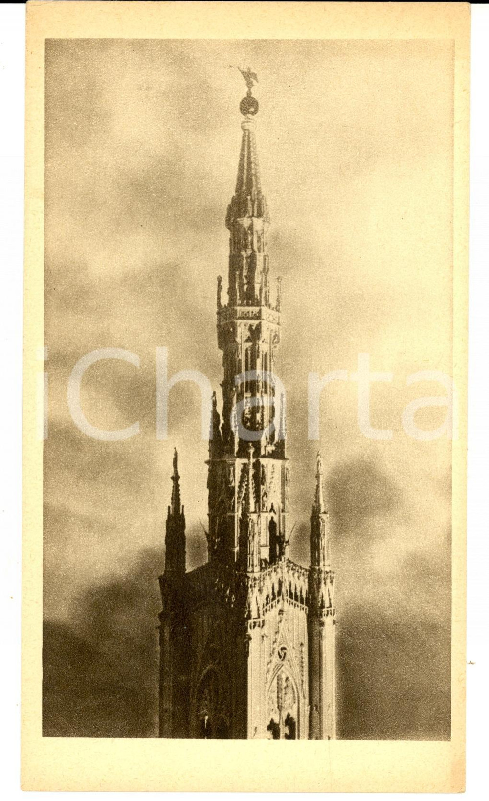 Stampa, bozzetto originale 1927 MILANO Vico VIGANO  TORRE DELLE MEMORIE Guglione fiorito RENDERING 1