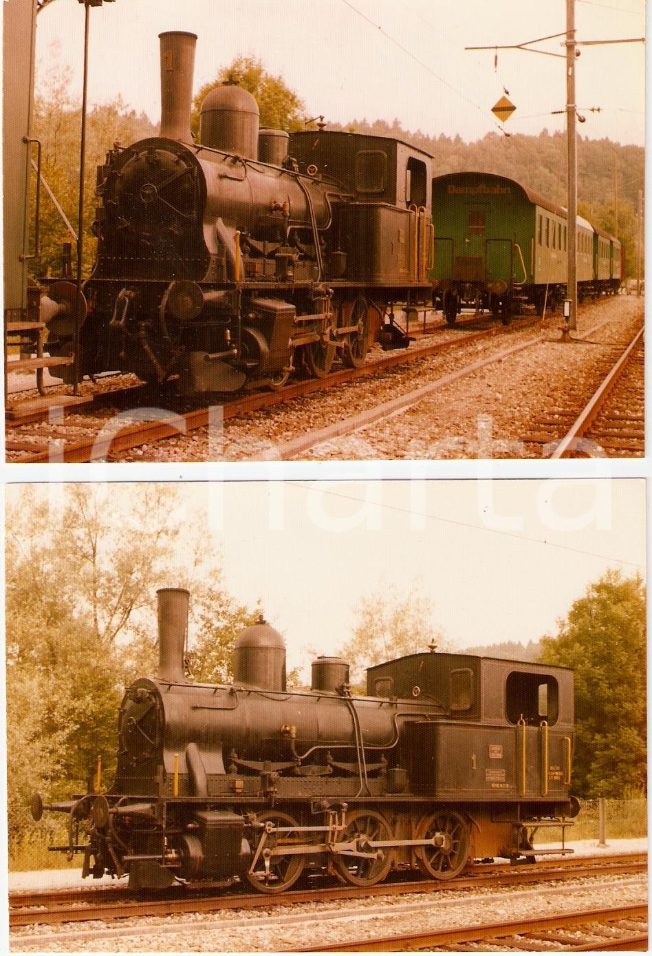 Fotografia d epoca originale 1975 ca SVIZZERA Ferrovia DAMPFBAHN BERN Treno a vapore DBB Lotto 2 fotografie 1