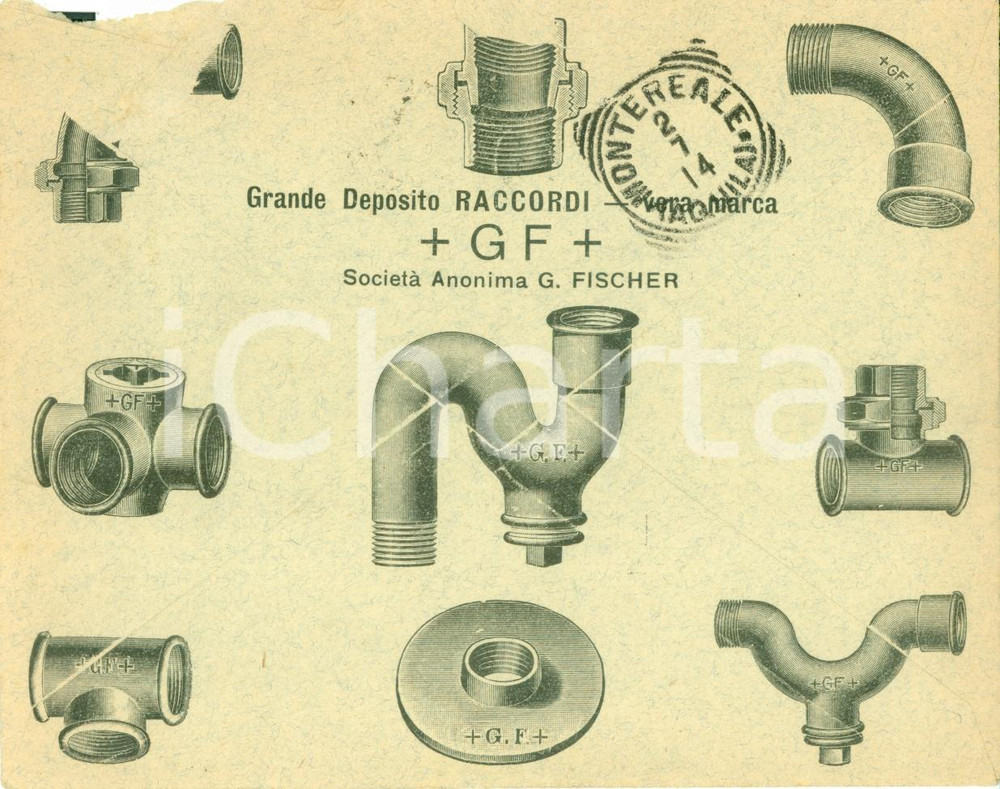 Documento originale, autentico 1914 ROMA Fratelli BORRA Grandi depositi raccordi G. FISCHER Busta intestata 1