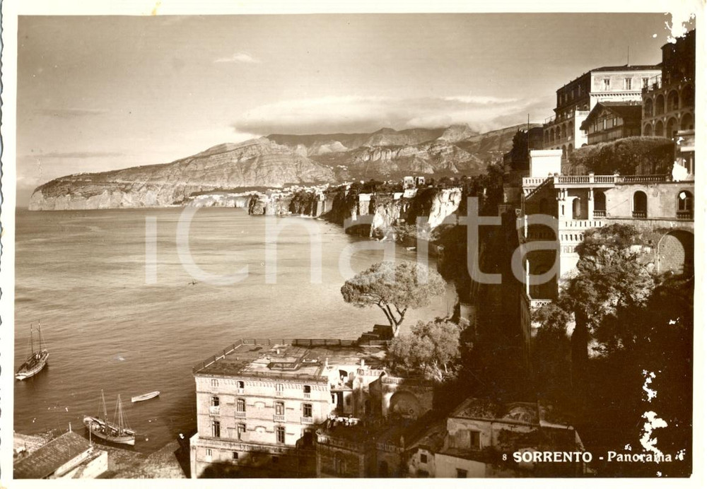 Cartolina originale da collezione 1935 SORRENTO NA Panorama generale della costiera Cartolina animata FG VG 1